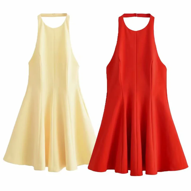 HXAO 2026 Summer Halter Dress – Ruffled Backless Elegance - Image 2