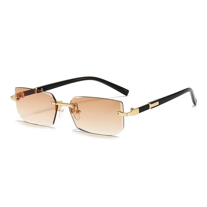 Retro Sunglasses Men Brand Designer Fashion Rimless Sun Glasses Shades Cutting Lens Ladies Frameless Eyeglasses - Image 5