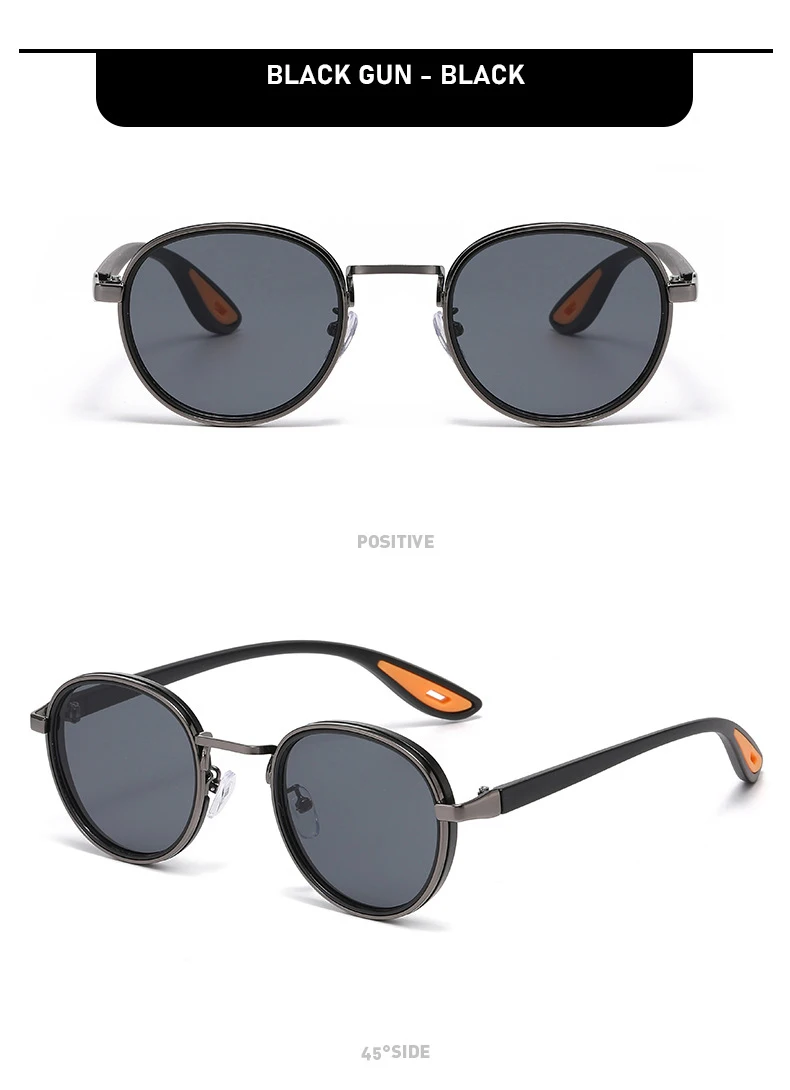 Vintage Round Sunglasses – Unisex Metal Frame UV400 Driving Shades - Image 21