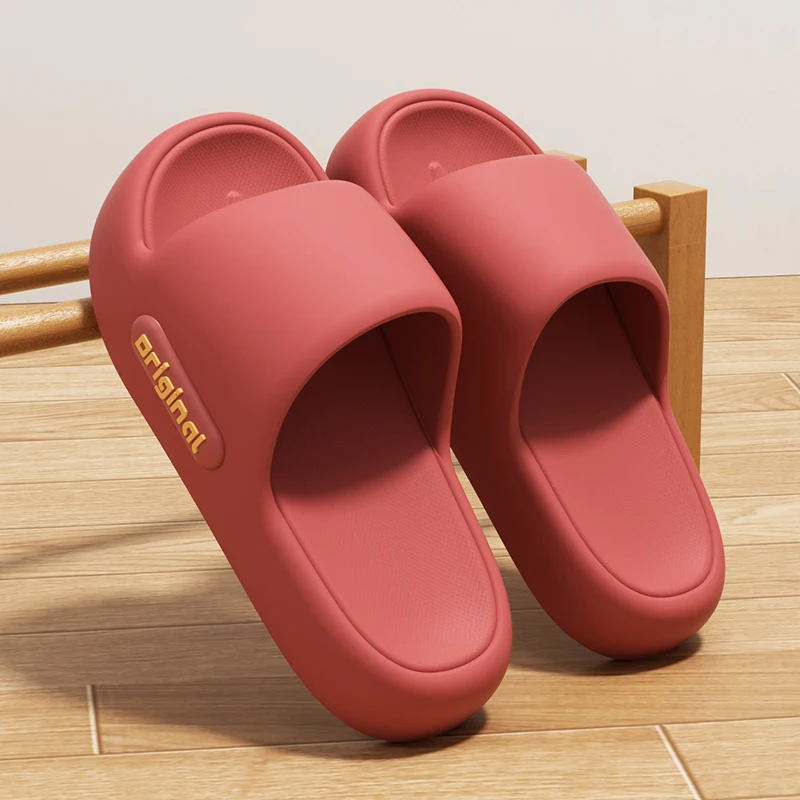 Thick Platform Pillow Slippers Women 2026 Summer Soft Sole Eva Cloud Slippers Woman Letter Print Non Slip Indoor House Shoes - Image 9