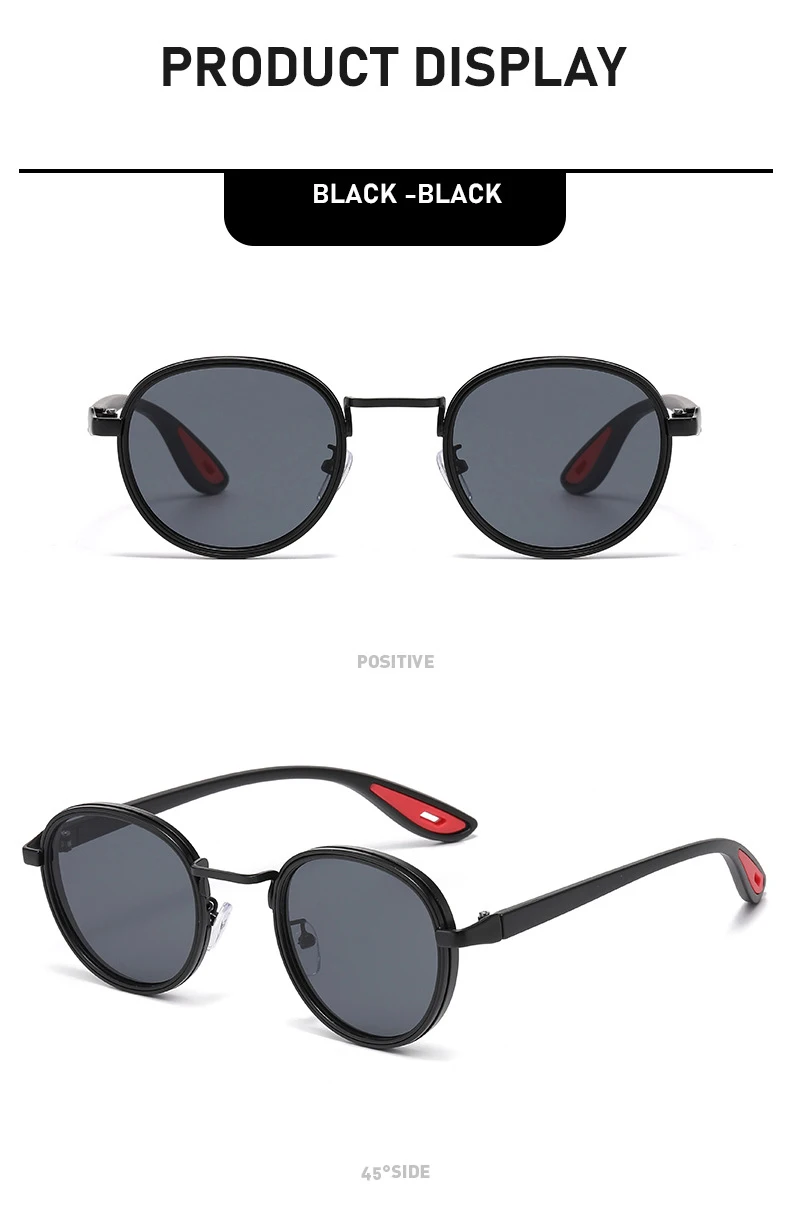 Vintage Round Sunglasses – Unisex Metal Frame UV400 Driving Shades - Image 18