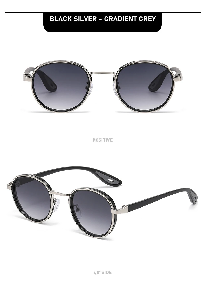 Vintage Round Sunglasses – Unisex Metal Frame UV400 Driving Shades - Image 23