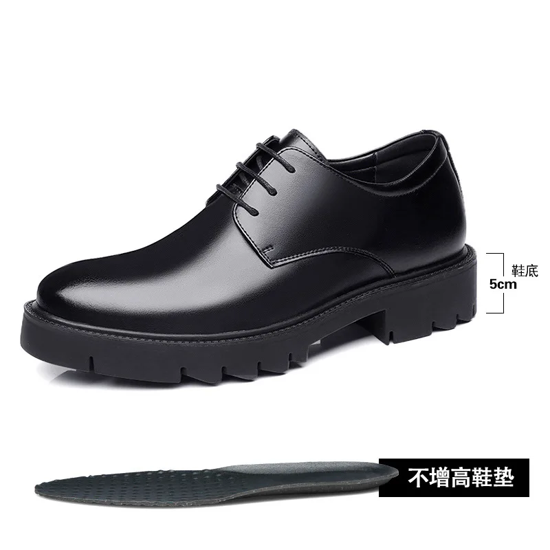 Spring Summer Increase Platform Shoes for Men Fashion Casual Black Dress Shoes Man Fashion Hallow Breathable Leather Shoe Male - Image 6