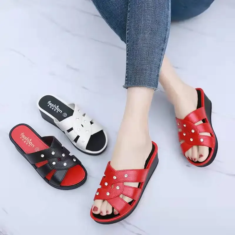 Slippers Platform Wedges Women Sandals Summer Female Mules Clogs Beach Shoes Thick Bottom Non-Slip Solid Chaussures2023 - Image 2