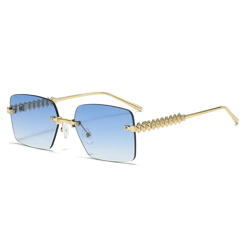 Retro Rimless Square Sunglasses for Women Men Trendy Luxury Design Metal Frameless Fashion Cool Driving Sun Glasses - Image 5