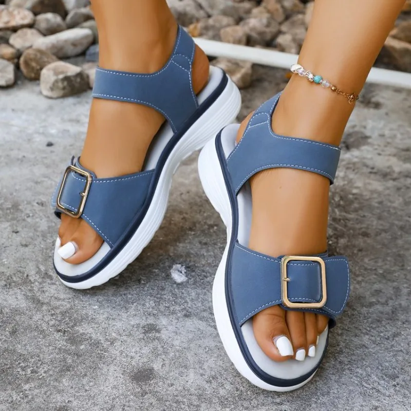 Plus Size Women’s Summer Wedge Sandals – Comfortable Peep Toe Beachwear - Image 5