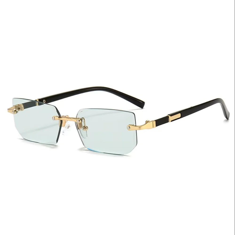 Retro Sunglasses Men Brand Designer Fashion Rimless Sun Glasses Shades Cutting Lens Ladies Frameless Eyeglasses - Image 8