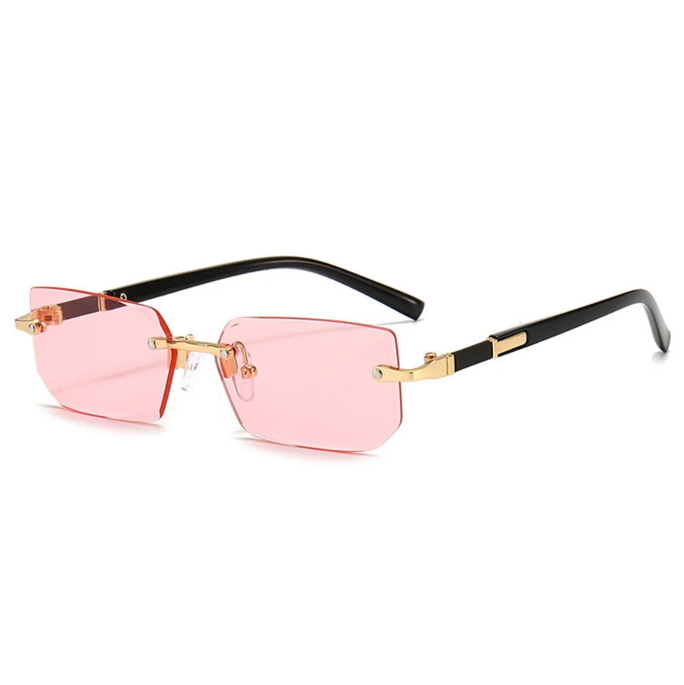 Retro Sunglasses Men Brand Designer Fashion Rimless Sun Glasses Shades Cutting Lens Ladies Frameless Eyeglasses - Image 9