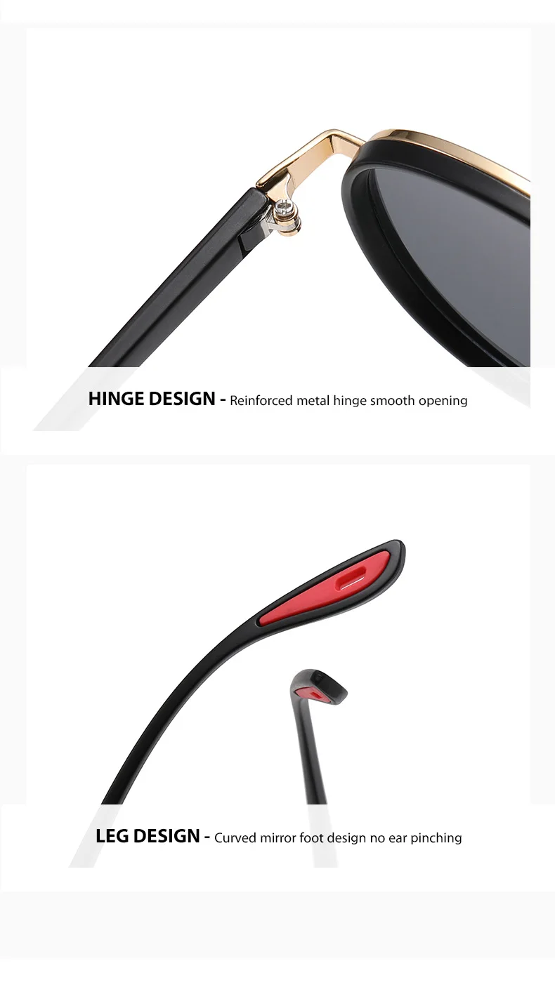 Vintage Round Sunglasses – Unisex Metal Frame UV400 Driving Shades - Image 17