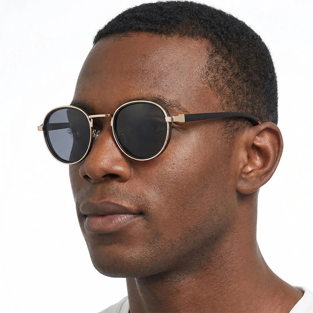 Vintage Round Sunglasses – Unisex Metal Frame UV400 Driving Shades