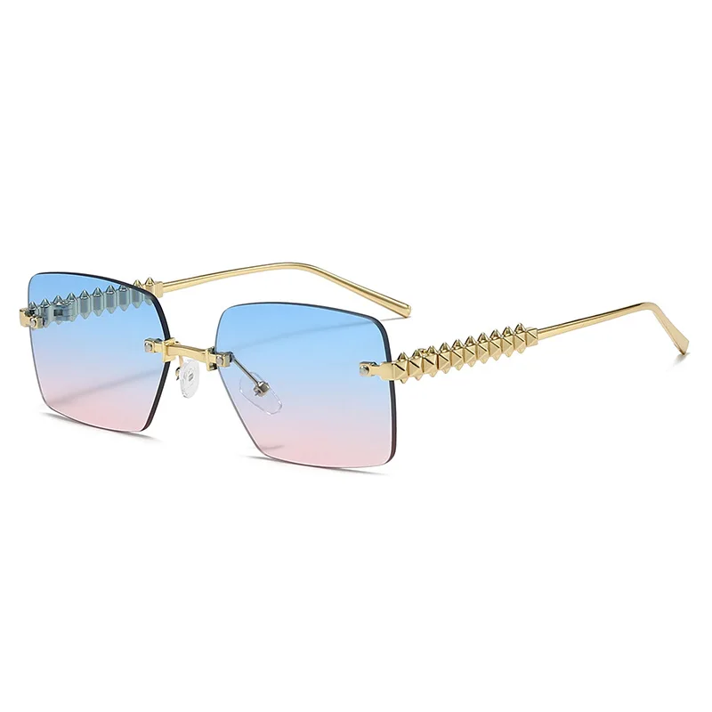 Retro Rimless Square Sunglasses for Women Men Trendy Luxury Design Metal Frameless Fashion Cool Driving Sun Glasses - Image 6