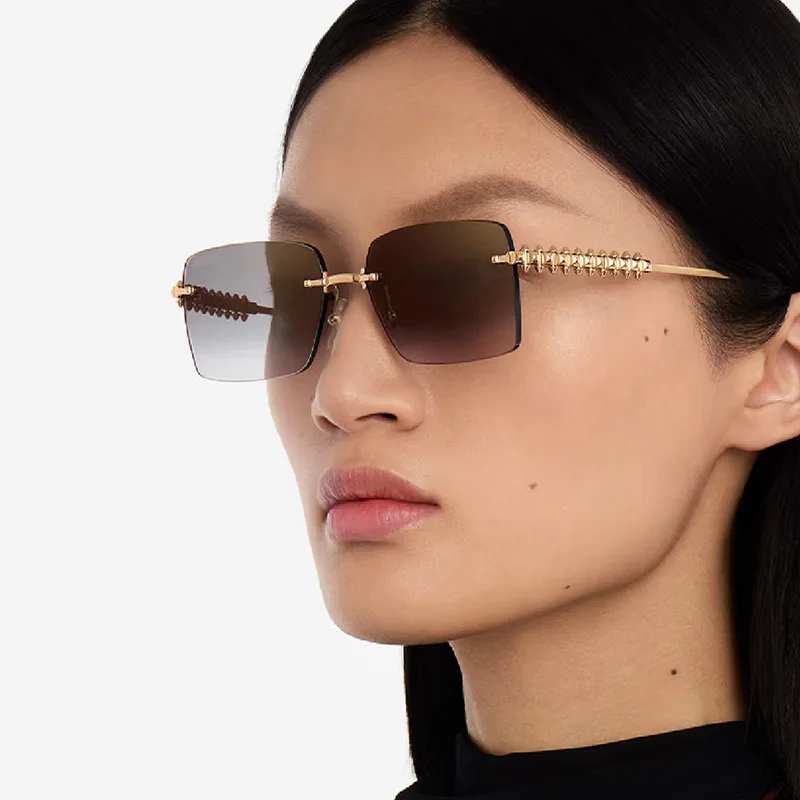 Retro Rimless Square Sunglasses for Women Men Trendy Luxury Design Metal Frameless Fashion Cool Driving Sun Glasses - Image 9