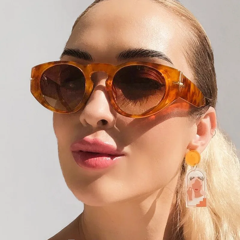Retro Small Round Sunglasses Men Women Cat Eye Brand Designer Eyewear Literary Vintage Shades Driving Eyeglasses UV400 De Sol
