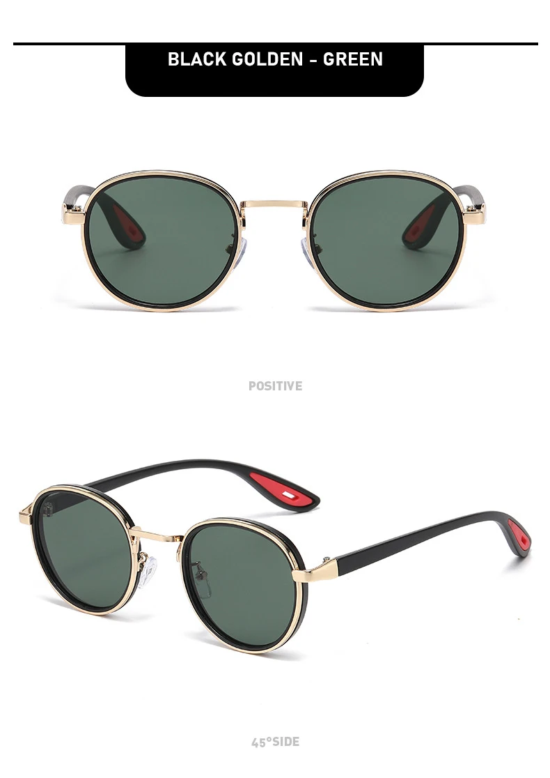 Vintage Round Sunglasses – Unisex Metal Frame UV400 Driving Shades - Image 20