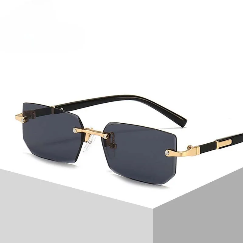 Retro Sunglasses Men Brand Designer Fashion Rimless Sun Glasses Shades Cutting Lens Ladies Frameless Eyeglasses - Image 11