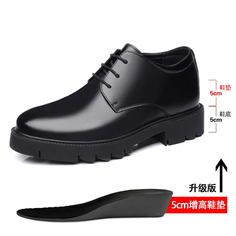 Spring Summer Increase Platform Shoes for Men Fashion Casual Black Dress Shoes Man Fashion Hallow Breathable Leather Shoe Male - Image 10