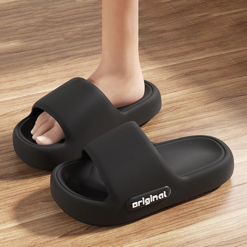 Thick Platform Pillow Slippers Women 2026 Summer Soft Sole Eva Cloud Slippers Woman Letter Print Non Slip Indoor House Shoes - Image 11