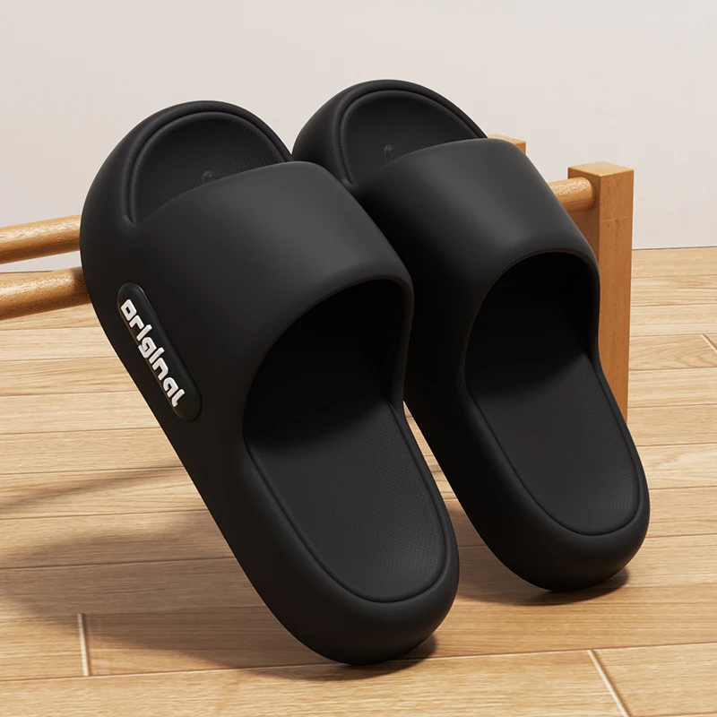 Thick Platform Pillow Slippers Women 2026 Summer Soft Sole Eva Cloud Slippers Woman Letter Print Non Slip Indoor House Shoes - Image 7