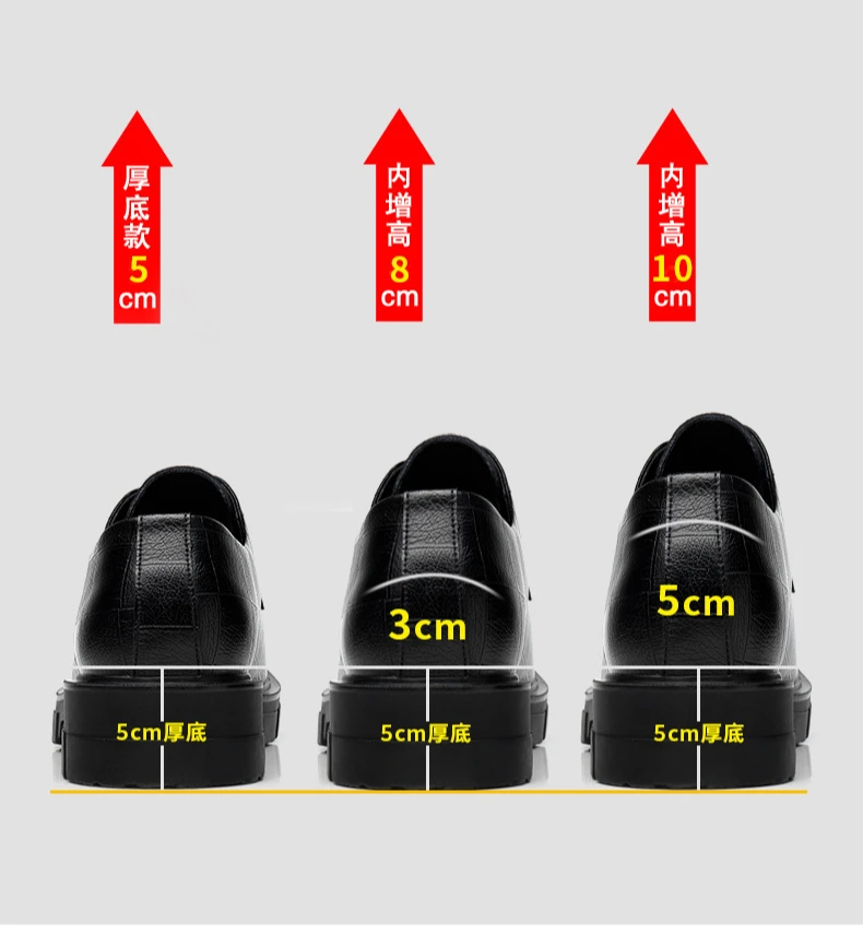 Spring Summer Increase Platform Shoes for Men Fashion Casual Black Dress Shoes Man Fashion Hallow Breathable Leather Shoe Male - Image 15