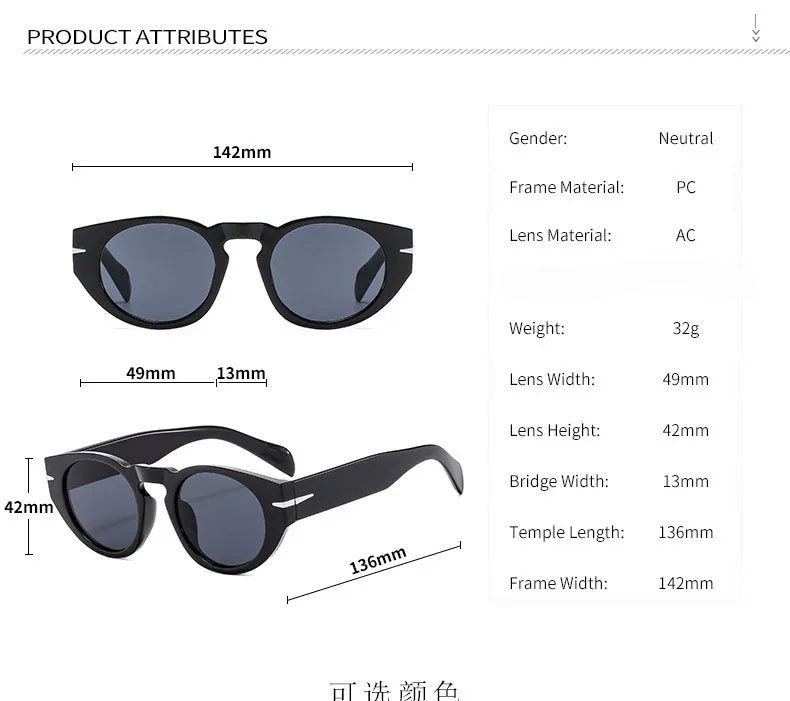 Retro Small Round Sunglasses Men Women Cat Eye Brand Designer Eyewear Literary Vintage Shades Driving Eyeglasses UV400 De Sol - Image 9