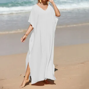 Maxi Beach Cover‑Up Dress – 2026
Elegant oversized kaftan tunic, designed as a flowing swimsuit cover‑up. A versatile pareo maxi dress that combines comfort and chic style for summer beachwear.