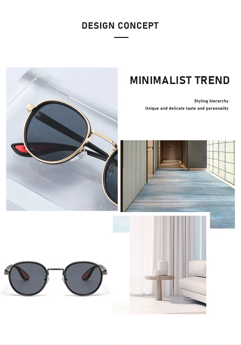 Vintage Round Sunglasses – Unisex Metal Frame UV400 Driving Shades - Image 12
