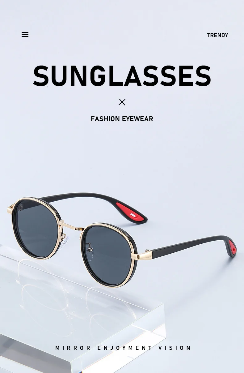 Vintage Round Sunglasses – Unisex Metal Frame UV400 Driving Shades - Image 11