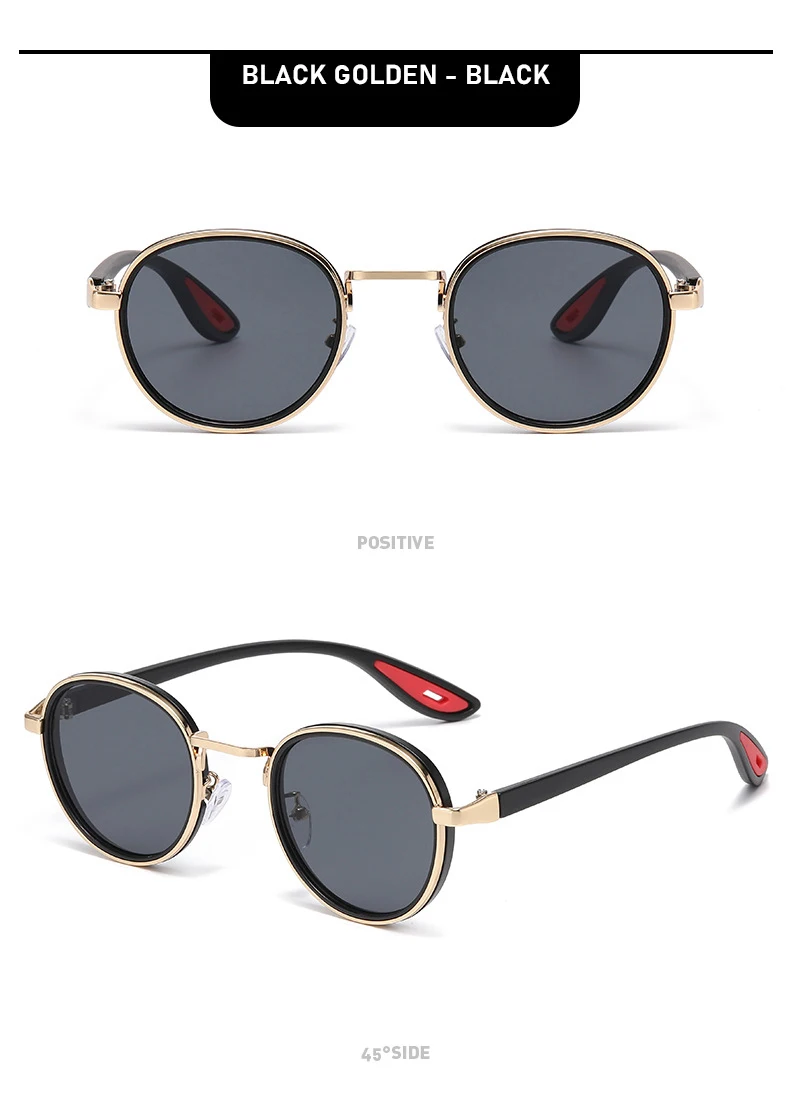 Vintage Round Sunglasses – Unisex Metal Frame UV400 Driving Shades - Image 19