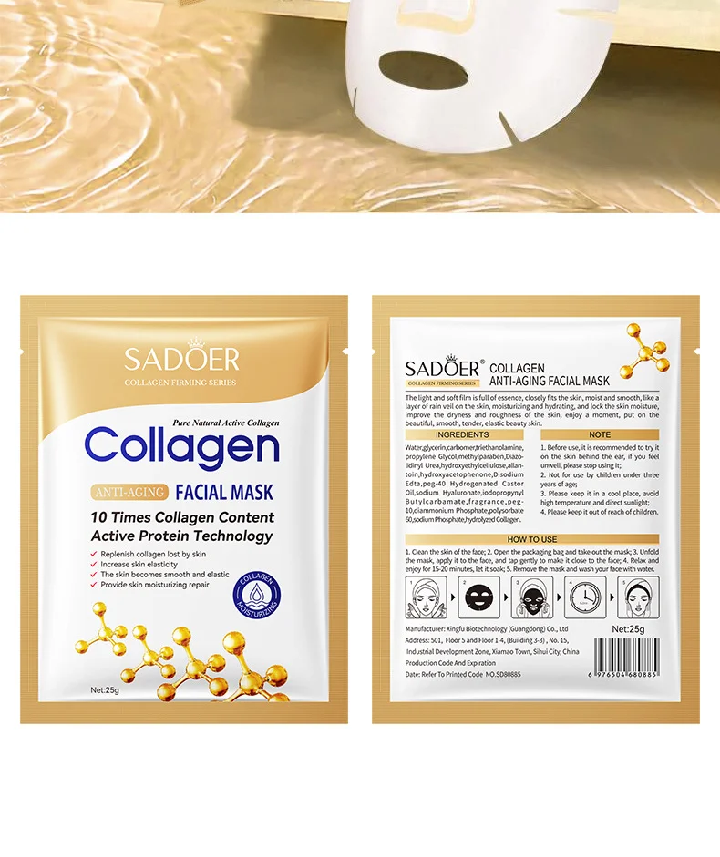 10PCS Collagen Facial Mask—anti-aging Korean skincare to fade fine lines, firm skin, and deeply moisturize. Brightening care for smooth, radiant complexion. - Image 30