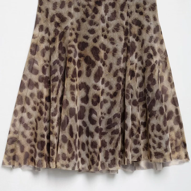 Women 2026 Leopard Print Tulle Mini Dress – Sexy Backless Draped Party Style - Image 6