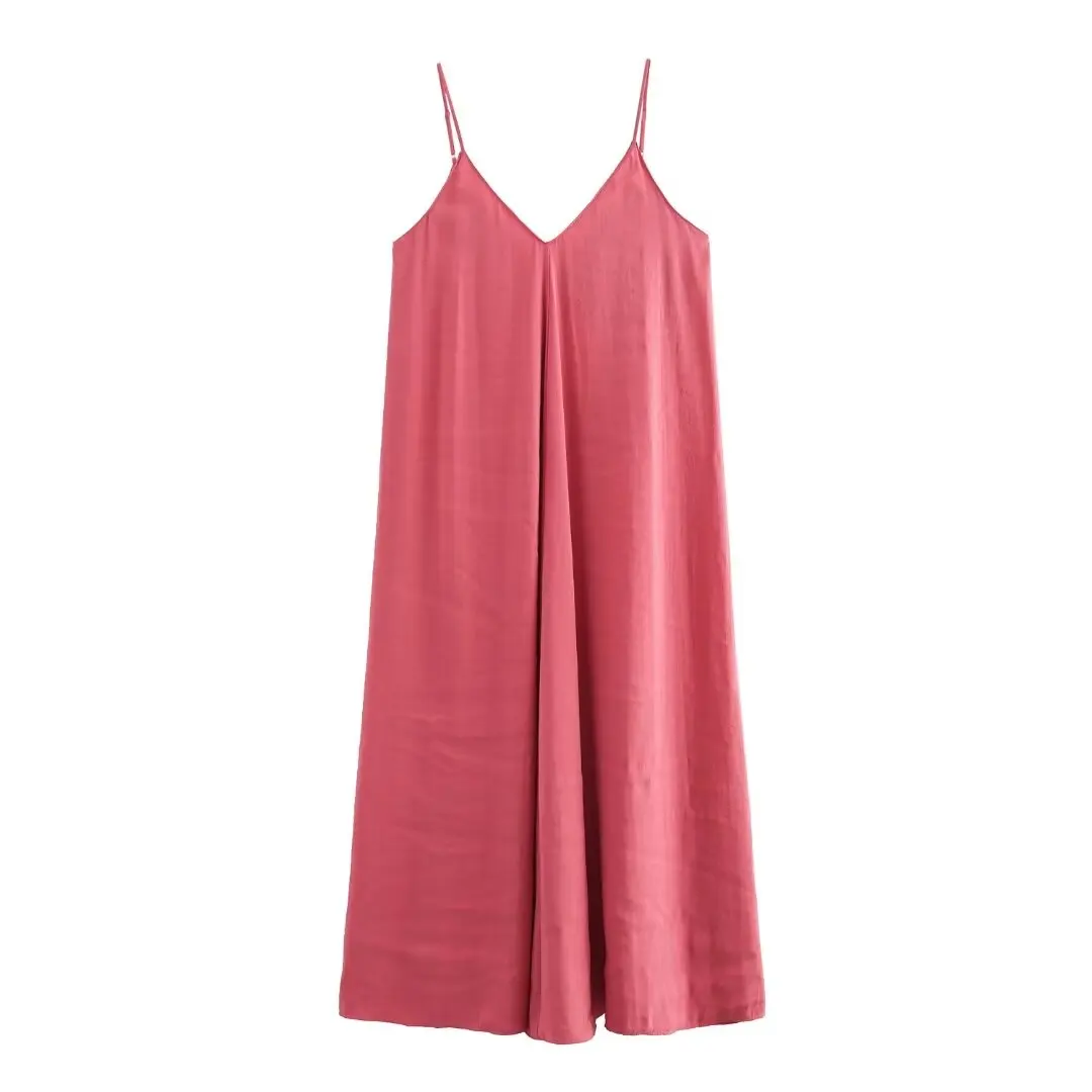 women 2026 Summer Maxi Dress – Black Slip & Red Draped Backless Style - Image 7