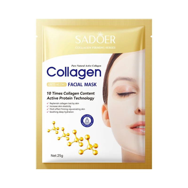 10PCS Collagen Facial Mask—anti-aging Korean skincare to fade fine lines, firm skin, and deeply moisturize. Brightening care for smooth, radiant complexion. - Image 9