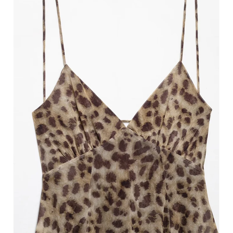 Women 2026 Leopard Print Tulle Mini Dress – Sexy Backless Draped Party Style - Image 5