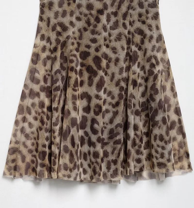 Women 2026 Leopard Print Tulle Mini Dress – Sexy Backless Draped Party Style - Image 11
