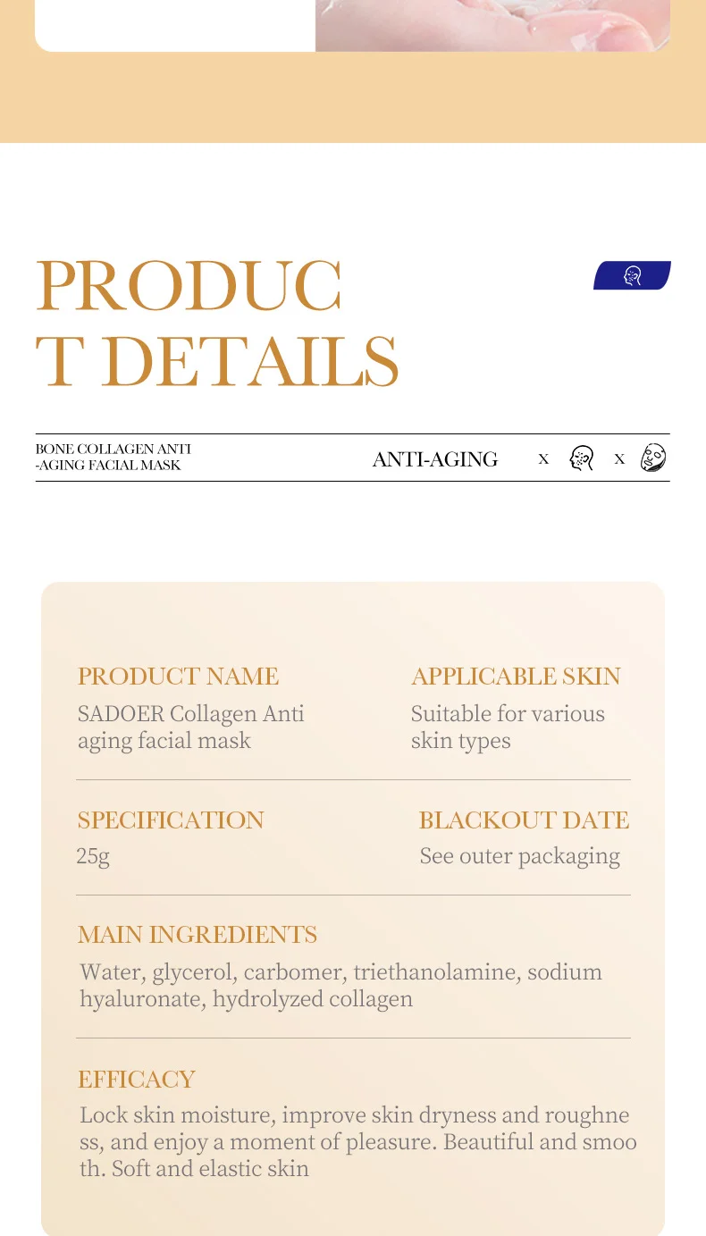 10PCS Collagen Facial Mask—anti-aging Korean skincare to fade fine lines, firm skin, and deeply moisturize. Brightening care for smooth, radiant complexion. - Image 28