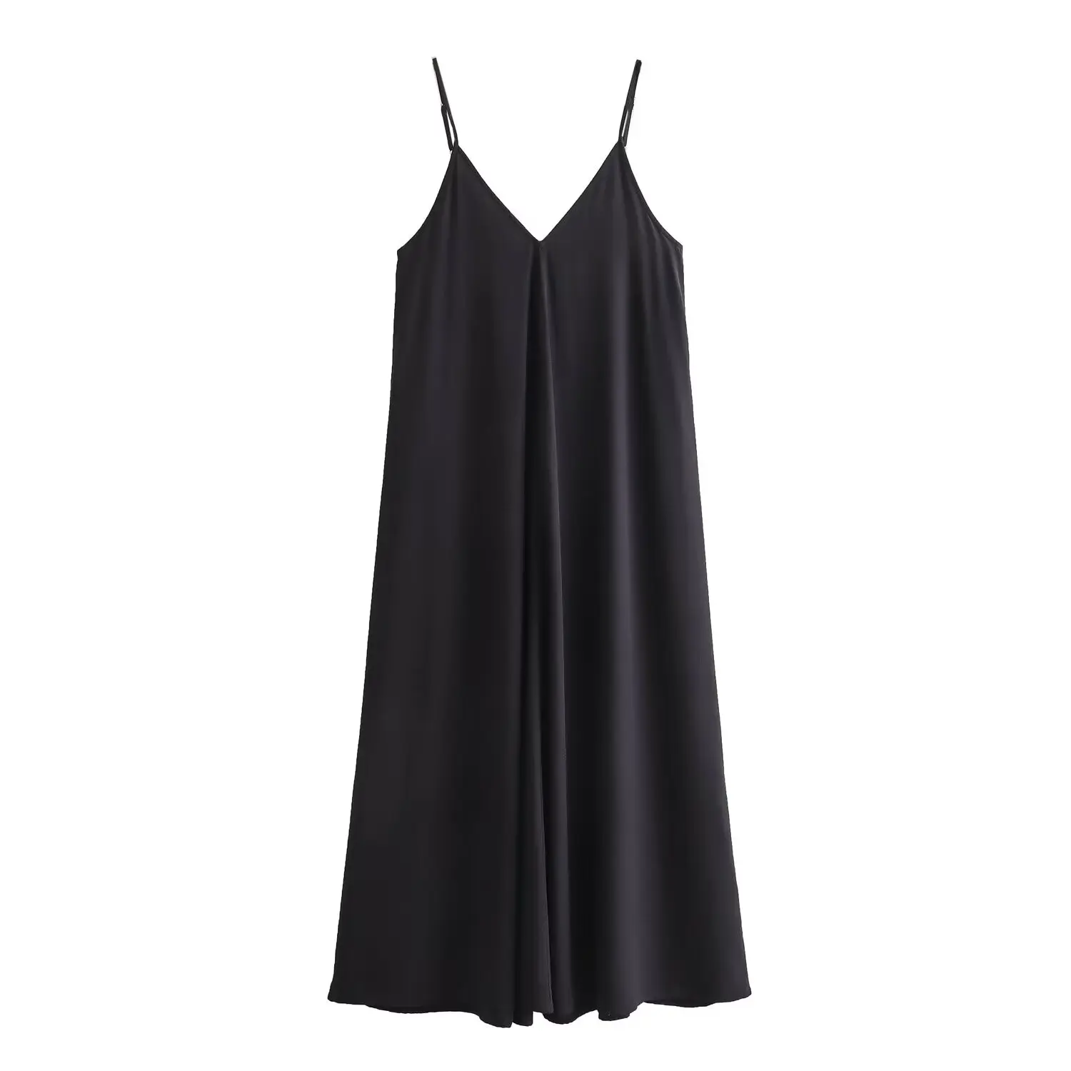 women 2026 Summer Maxi Dress – Black Slip & Red Draped Backless Style - Image 4