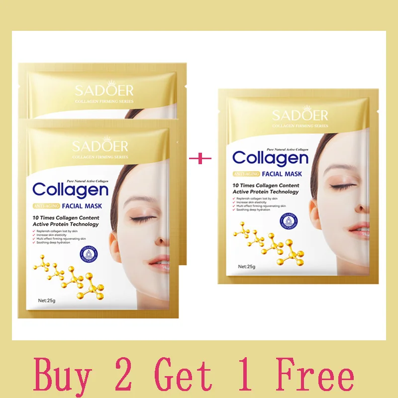 10PCS Collagen Facial Mask—anti-aging Korean skincare to fade fine lines, firm skin, and deeply moisturize. Brightening care for smooth, radiant complexion. - Image 8
