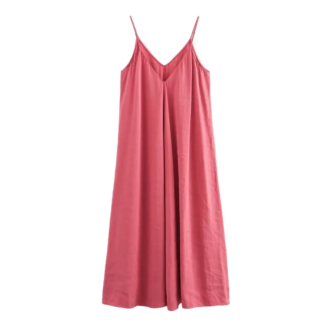 women 2026 Summer Maxi Dress – Black Slip & Red Draped Backless Style - Image 11