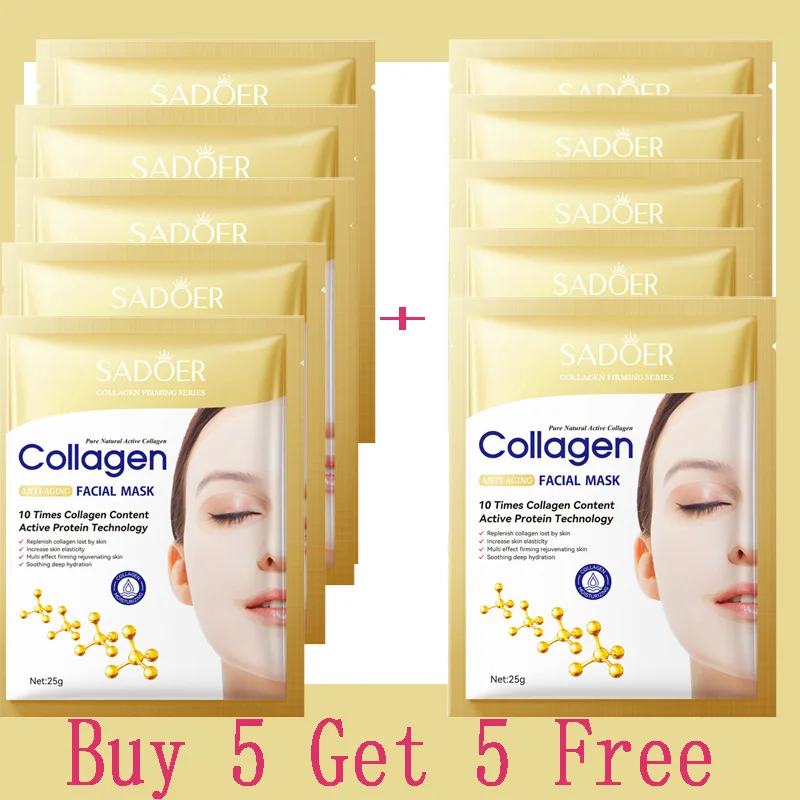 10PCS Collagen Facial Mask—anti-aging Korean skincare to fade fine lines, firm skin, and deeply moisturize. Brightening care for smooth, radiant complexion. - Image 10
