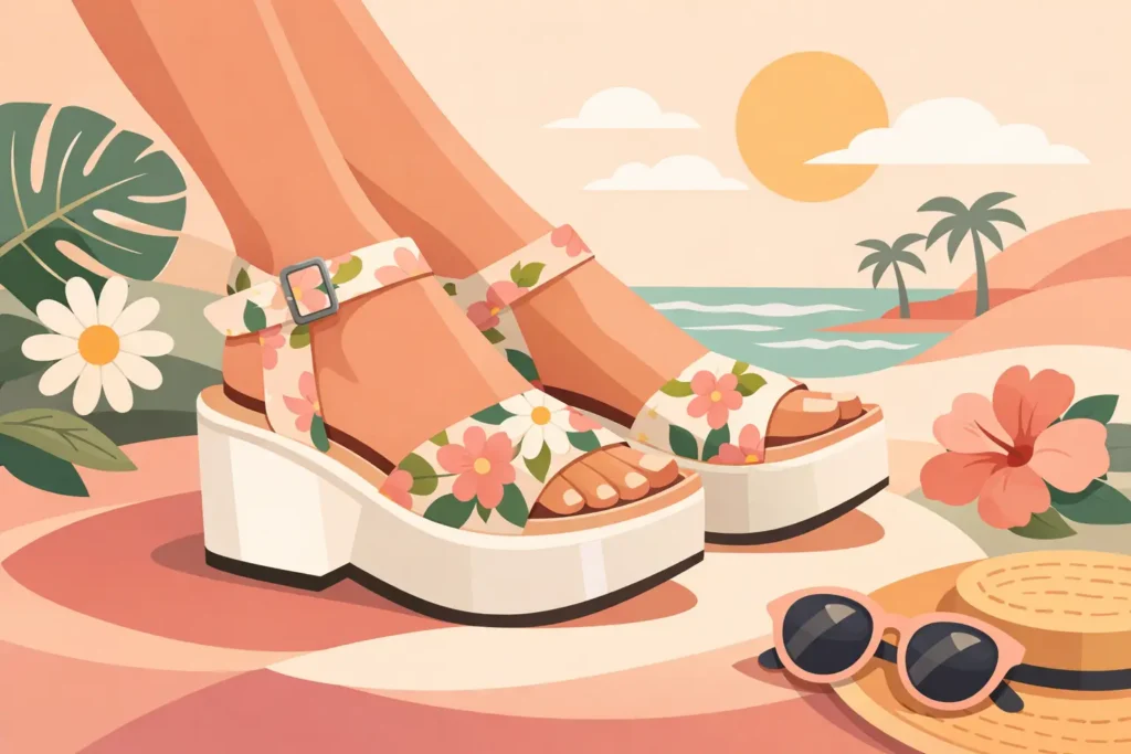 Floral Platform Sandals for Women to Wear on Repeat